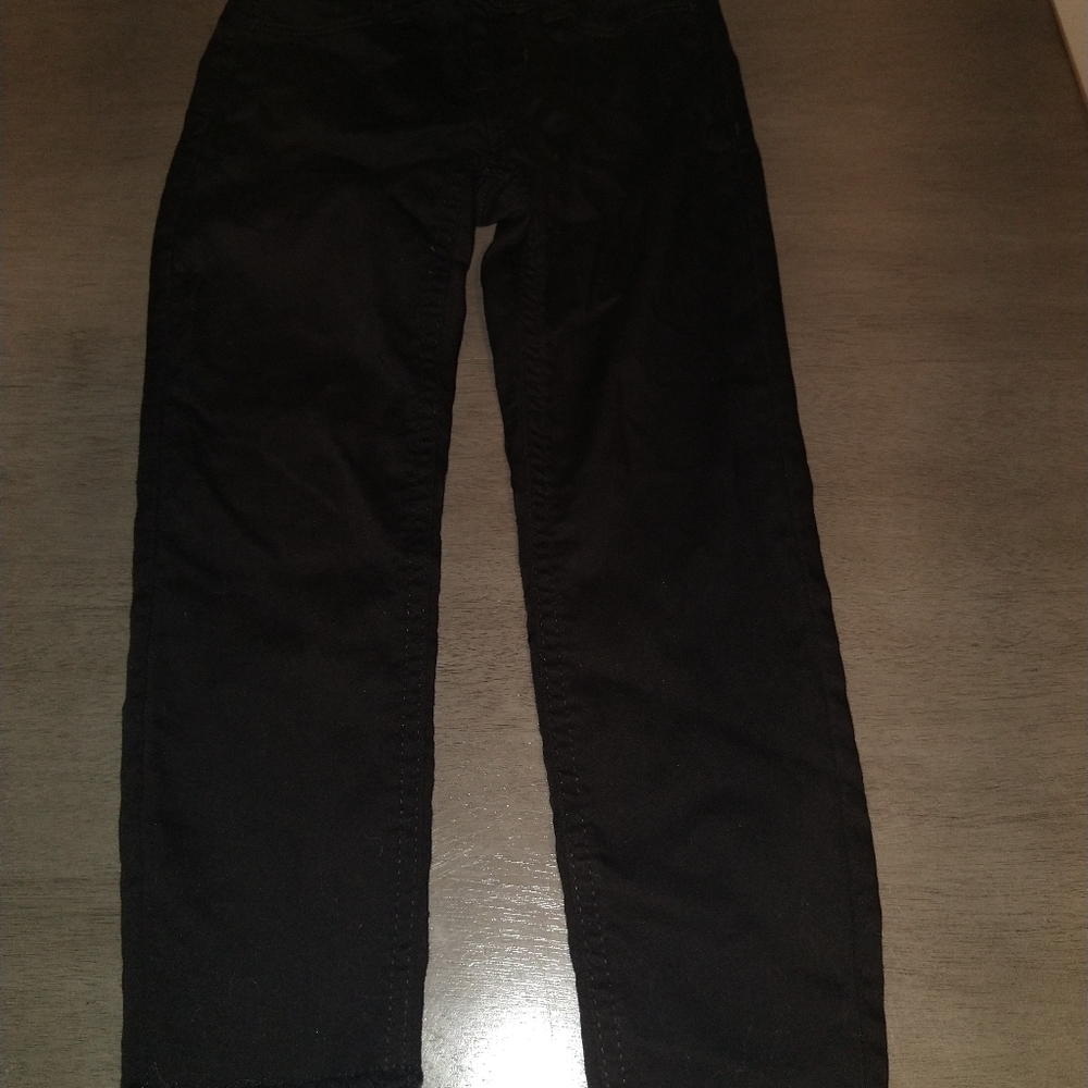 Size 6/6x girls black stretch jeans with straight bottoms